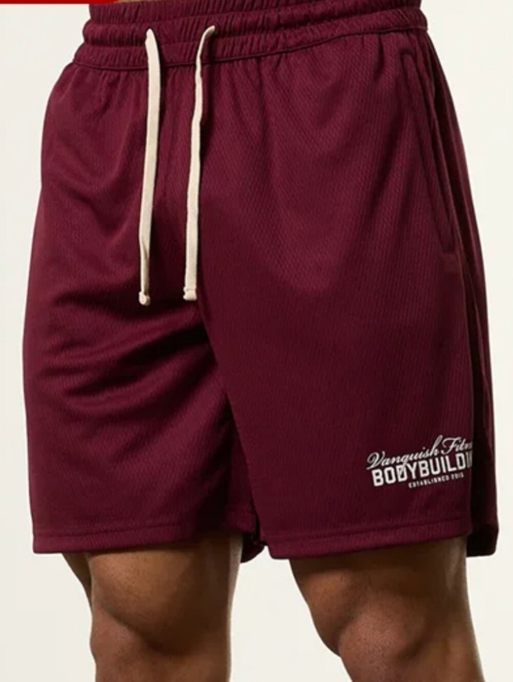 Vanquish Bodybuilding Maroon Athletic Drawstring Men’s Shorts